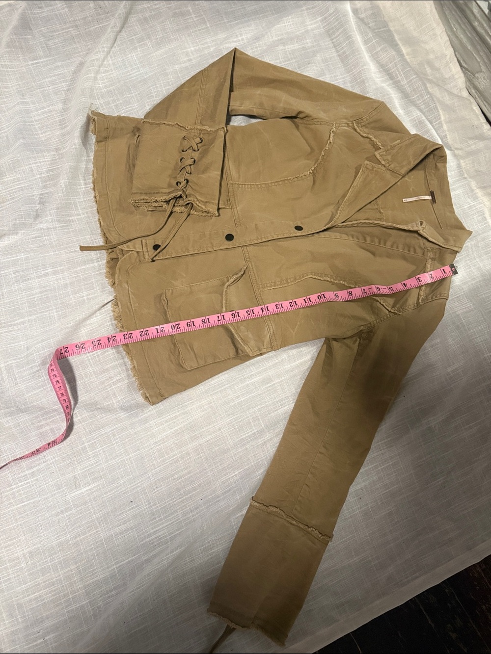 Free People Cropped Utility Jacket in Tan